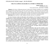 Creangă și proza Basarabeană: Istoricul problemei